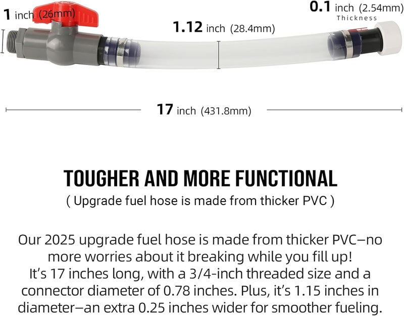 Calvana (2-Pack) 2025 Upgrade Racing Fuel Jug Hose, Perfect for Tractor and Scribner Fuel Tanks, Replacement VP Gas Can Nozzle for 3/5/5.5 Gallon Jegs Jugs, Durable & Leak-Proof, Crack-Resistant - Image 3